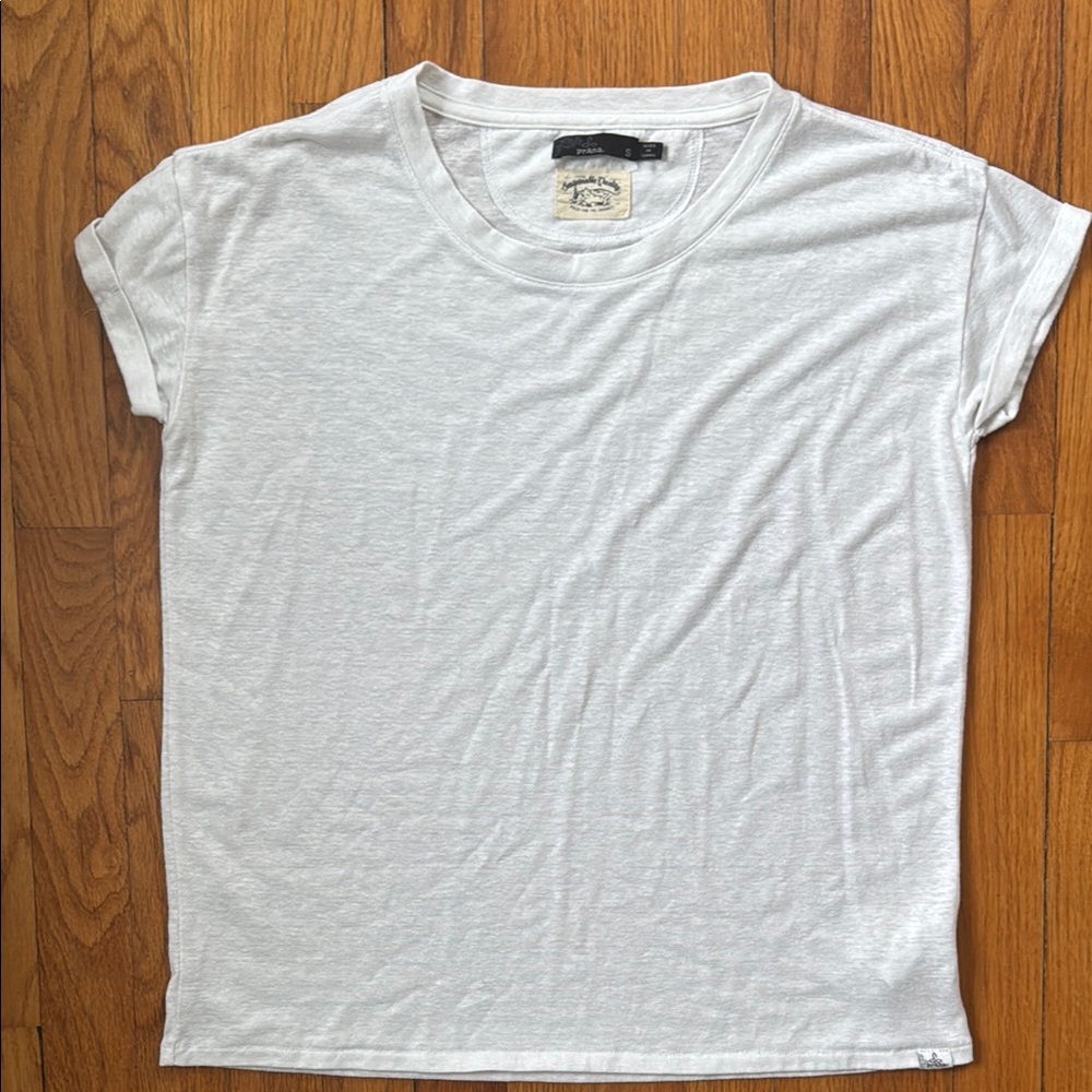 Prana White Short Sleeve Tee